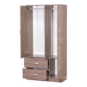 pak-249-000059-1 ΝΤΟΥΛΑΠΑ ΡΟΥΧΩΝ ΤΡΙΦΥΛΛΗ ZELIA PAKOWORLD ΜΕ 2 ΣΥΡΤΑΡΙΑ ΧΡΩΜΑ ΚΑΡΥΔΙ 90X42X180ΕΚ