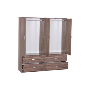 pak-249-000060-1 ΝΤΟΥΛΑΠΑ ΡΟΥΧΩΝ ΤΕΤΡΑΦΥΛΛΗ ZELIA Ι PAKOWORLD ΜΕ 4 ΣΥΡΤΑΡΙΑ ΧΡΩΜΑ ΚΑΡΥΔΙ 158X42X180ΕΚ