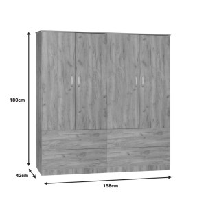 pak-249-000064-2 ΝΤΟΥΛΑΠΑ ΡΟΥΧΩΝ ΤΕΤΡΑΦΥΛΛΗ ZELIA B PAKOWORLD ΜΕ 4 ΣΥΡΤΑΡΙΑ ΧΡΩΜΑ ΦΥΣΙΚΟ 158X42X180ΕΚ