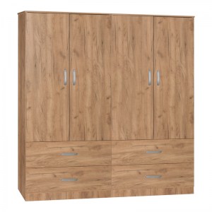 pak-249-000064 ΝΤΟΥΛΑΠΑ ΡΟΥΧΩΝ ΤΕΤΡΑΦΥΛΛΗ ZELIA B PAKOWORLD ΜΕ 4 ΣΥΡΤΑΡΙΑ ΧΡΩΜΑ ΦΥΣΙΚΟ 158X42X180ΕΚ