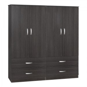 pak-249-000065 ΝΤΟΥΛΑΠΑ ΡΟΥΧΩΝ ΤΕΤΡΑΦΥΛΛΗ ZELIA C PAKOWORLD ΜΕ 4 ΣΥΡΤΑΡΙΑ ΧΡΩΜΑ WENGE 158X42X180ΕΚ