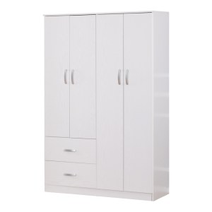 pak-249-000068 ΝΤΟΥΛΑΠΑ ΡΟΥΧΩΝ ΤΕΤΡΑΦΥΛΛΗ ZELIA PAKOWORLD ΜΕ 2 ΣΥΡΤΑΡΙΑ ΣΕ ΛΕΥΚΗ-OAK ΑΠΟΧΡΩΣΗ 120X42X180ΕΚ