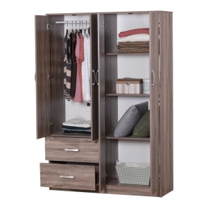 pak-249-000069-1 ΝΤΟΥΛΑΠΑ ΡΟΥΧΩΝ ΤΕΤΡΑΦΥΛΛΗ ZELIA PAKOWORLD ΜΕ 2 ΣΥΡΤΑΡΙΑ ΣΕ SONOMA-OAK ΑΠΟΧΡΩΣΗ 120X42X180ΕΚ