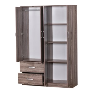 pak-249-000069-2 ΝΤΟΥΛΑΠΑ ΡΟΥΧΩΝ ΤΕΤΡΑΦΥΛΛΗ ZELIA PAKOWORLD ΜΕ 2 ΣΥΡΤΑΡΙΑ ΣΕ SONOMA-OAK ΑΠΟΧΡΩΣΗ 120X42X180ΕΚ