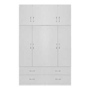 pak-249-000071-1 ΝΤΟΥΛΑΠΑ ΡΟΥΧΩΝ ΤΕΤΡΑΦΥΛΛΗ ΜΕ ΠΑΤΑΡΙ ZELIA A PAKOWORLD ΜΕ 4 ΣΥΡΤΑΡΙΑ ΧΡΩΜΑ ΛΕΥΚΟ 158X42X240ΕΚ