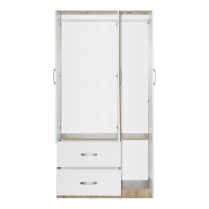 pak-249-000075-3 ΝΤΟΥΛΑΠΑ ΡΟΥΧΩΝ ΤΡΙΦΥΛΛΗ ZELIA PAKOWORLD ΜΕ 2 ΣΥΡΤΑΡΙΑ ΣΕ ΛΕΥΚΗ - OAK ΑΠΟΧΡΩΣΗ 90X42X180ΕΚ