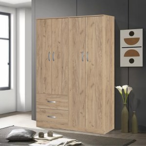 pak-249-000076-1 ΝΤΟΥΛΑΠΑ ΡΟΥΧΩΝ ΤΕΤΡΑΦΥΛΛΗ ZELIA PAKOWORLD ΜΕ 2 ΣΥΡΤΑΡΙΑ ΣΕ OAK ΑΠΟΧΡΩΣΗ 120X42X180ΕΚ