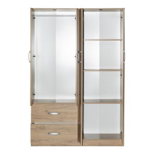 pak-249-000076-3 ΝΤΟΥΛΑΠΑ ΡΟΥΧΩΝ ΤΕΤΡΑΦΥΛΛΗ ZELIA PAKOWORLD ΜΕ 2 ΣΥΡΤΑΡΙΑ ΣΕ OAK ΑΠΟΧΡΩΣΗ 120X42X180ΕΚ