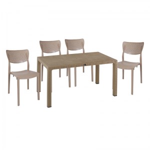 pak-253-000061 ΤΡΑΠΕΖΑΡΙΑ EXPLORE-IGNITE PAKOWORLD ΣΕΤ 5ΤΕΜ PP CAPPUCCINO 150X90X73,5ΕΚ.