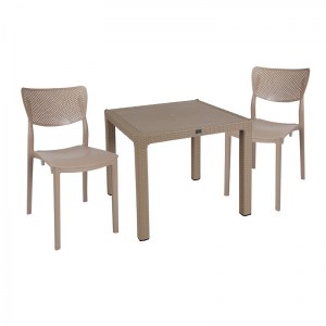 pak-253-000072 ΤΡΑΠΕΖΑΡΙΑ EXPLORE-IGNITE PAKOWORLD ΣΕΤ 3ΤΕΜ PP CAPPUCCINO 90X90X73,5ΕΚ