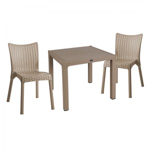 pak-253-000076 ΤΡΑΠΕΖΑΡΙΑ EXPLORE-CONFIDENT PAKOWORLD ΣΕΤ 3ΤΕΜ PP CAPPUCCINO 90X90X73,5ΕΚ