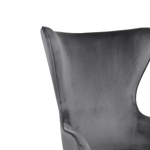 pak-255-000056-4 ΜΠΕΡΖΕΡΑ BYFON PAKOWORLD ΑΝΘΡΑΚΙ ΒΕΛΟΥΔΟ ΚΑΙ ΠΟΔΙ RUBBERWOOD ΣΕ ΜΑΥΡΗ ΑΠΟΧΡΩΣΗ 76X83X117ΕΚ