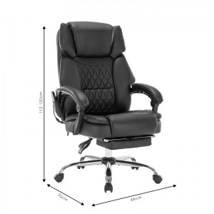 pak-256-000004-9 ΚΑΡΕΚΛΑ ΓΡΑΦΕΙΟΥ ΔΙΕΥΘΥΝΤΗ THRIVE PAKOWORLD PREMIUM QUALITY ΜΗΧΑΝΙΣΜΟΣ MASSAGE-ΘΕΡΜΑΙΝΟΜΕΝΗ ΠΛΑΤΗ PU ΜΑΥΡΟ