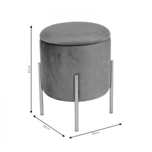 pak-257-000009-1 ΣΚΑΜΠΟ CREATIVITY PAKOWORLD ΒΕΛΟΥΔΟ ΓΚΡΙ-ΧΡΥΣΟ Φ35X42ΕΚ
