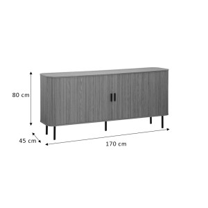 pak-260-000005-3 ΜΠΟΥΦΕΣ SCANDI PAKOWORLD MDF ΦΥΣΙΚΟ ΜΕ ΜΕΤΑΛΛΙΚΑ ΜΑΥΡΑ ΠΟΔΙΑ 170X45X80ΕΚ