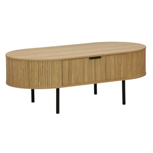 pak-260-000008 ΤΡΑΠΕΖΙ ΣΑΛΟΝΙΟΥ SCANDI  PAKOWORLD MDF ΦΥΣΙΚΟ ΜΕ ΜΕΤΑΛΛΙΚΑ ΠΟΔΙΑ 118X60X44ΕΚ