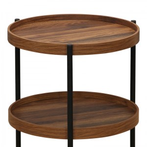 pak-260-000020-1 ΒΟΗΘΗΤΙΚΟ ΤΡΑΠΕΖΙ PORTOGIE PAKOWORLD MDF ΚΑΡΥΔΙ-ΜΕΤΑΛΛΟ ΜΑΥΡΟ Φ40X50ΕΚ