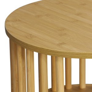 pak-260-000028-4 ΚΟΜΟΔΙΝΟ NODIAL PAKOWORLD MDF/BAMBOO ΣΕ ΦΥΣΙΚΗ ΑΠΟΧΡΩΣΗ Φ40X40ΕΚ
