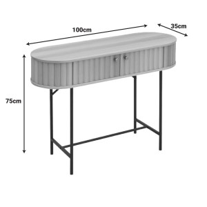 pak-260-000035-2 ΚΟΝΣΟΛΑ ZEPLEN PAKOWORLD MDF-ΜΕΤΑΛΛΟ ΣΕ OAK ΑΠΟΧΡΩΣΗ 100X35X75ΕΚ