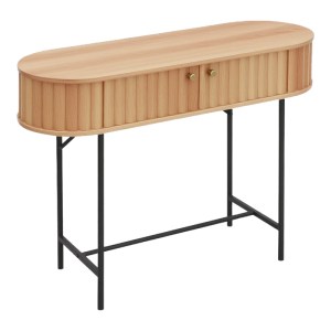 pak-260-000035 ΚΟΝΣΟΛΑ ZEPLEN PAKOWORLD MDF-ΜΕΤΑΛΛΟ ΣΕ OAK ΑΠΟΧΡΩΣΗ 100X35X75ΕΚ