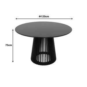 pak-260-000036-3 ΤΡΑΠΕΖΙ DOMONIC PAKOWORLD MDF ΣΕ ΜΑΥΡΗ ΑΠΟΧΡΩΣΗ Φ120X75ΕΚ