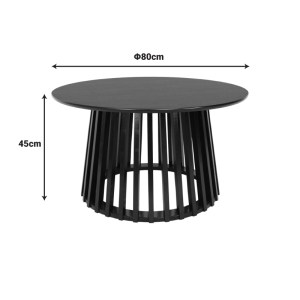 pak-260-000037-4 ΤΡΑΠΕΖΙ ΣΑΛΟΝΙΟΥ DOMONIC PAKOWORLD MDF ΣΕ ΜΑΥΡΗ ΑΠΟΧΡΩΣΗ Φ80X45ΕΚ