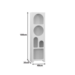 pak-260-000041-5 ΒΙΒΛΙΟΘΗΚΗ EMERSI PAKOWORLD MDF ΣΕ ΛΕΥΚΗ ΑΠΟΧΡΩΣΗ 48X35X180ΕΚ