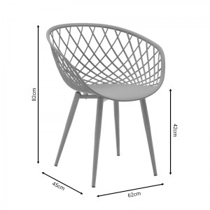 pak-262-000024-7 ΚΑΡΕΚΛΑ EZRA PAKOWORLD ΓΚΡΙ PP-ΠΟΔΙ ΦΥΣΙΚΟ ΜΕΤΑΛΛΟ 62X42X82ΕΚ