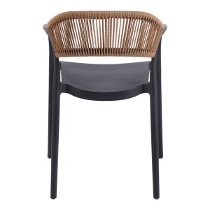 pak-262-000051-4 ΠΟΛΥΘΡΟΝΑ ANKARA PAKOWORLD ΣΤΟΙΒΑΖΟΜΕΝΗ PP-PE RATTAN ΣΕ ΜΑΥΡΗ-ΦΥΣΙΚΗ ΑΠΟΧΡΩΣΗ 54X55.5X77ΕΚ