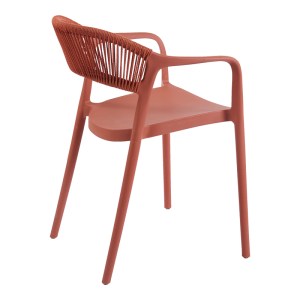 pak-262-000054-1 ΠΟΛΥΘΡΟΝΑ ANKARA PAKOWORLD ΣΤΟΙΒΑΖΟΜΕΝΗ PP-PE RATTAN ΣΕ TERRACOTTA ΑΠΟΧΡΩΣΗ 54X55.5X77ΕΚ