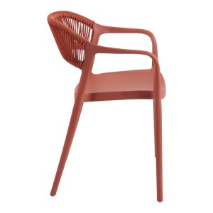 pak-262-000054-2 ΠΟΛΥΘΡΟΝΑ ANKARA PAKOWORLD ΣΤΟΙΒΑΖΟΜΕΝΗ PP-PE RATTAN ΣΕ TERRACOTTA ΑΠΟΧΡΩΣΗ 54X55.5X77ΕΚ