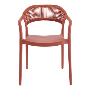 pak-262-000054-3 ΠΟΛΥΘΡΟΝΑ ANKARA PAKOWORLD ΣΤΟΙΒΑΖΟΜΕΝΗ PP-PE RATTAN ΣΕ TERRACOTTA ΑΠΟΧΡΩΣΗ 54X55.5X77ΕΚ