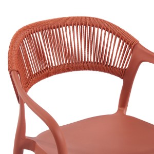 pak-262-000054-5 ΠΟΛΥΘΡΟΝΑ ANKARA PAKOWORLD ΣΤΟΙΒΑΖΟΜΕΝΗ PP-PE RATTAN ΣΕ TERRACOTTA ΑΠΟΧΡΩΣΗ 54X55.5X77ΕΚ