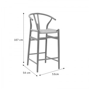 pak-263-000004-7 ΣΚΑΜΠΟ ΜΠΑΡ WISHBONE PAKOWORLD ΞΥΛΟ ΟΞΙΑΣ ΜΑΥΡΟ-ΕΔΡΑ ΦΥΣΙΚΟ ΣΧΟΙΝΙ 53X54X107ΕΚ