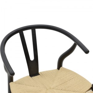 pak-263-000025-5 ΚΑΡΕΚΛΑ WISHBONE PAKOWORLD ΜΑΥΡΟ RUBBERWOOD-ΕΔΡΑ ΦΥΣΙΚΟ ΣΧΟΙΝΙ 53X55X76ΕΚ