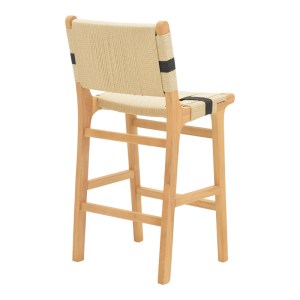 pak-263-000034-1 ΣΚΑΜΠΟ ΜΠΑΡ JULIEN PAKOWORLD RUBBERWOOD ΦΥΣΙΚΟ-ΕΔΡΑ ΦΥΣΙΚΟ-ΜΑΥΡΟ ΣΧΟΙΝΙ 45X46X95ΕΚ