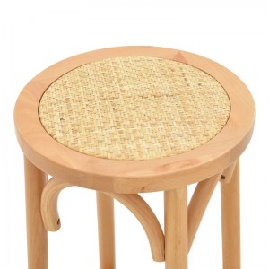 pak-263-000037-2 ΣΚΑΜΠΟ ΜΠΑΡ SERZO PAKOWORLD ΞΥΛΟ ΟΞΙΑΣ ΚΑΙ RATTAN ΣΕ ΦΥΣΙΚΟ ΧΡΩΜΑ Φ36X71ΕΚ