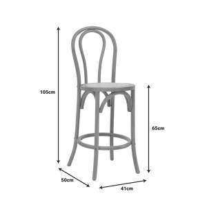 pak-263-000039-8 ΣΚΑΜΠΟ ΜΠΑΡ THONET PAKOWORLD ΦΥΣΙΚΟ ΞΥΛΟ ΟΞΙΑΣ-ΕΔΡΑ ΦΥΣΙΚΟ RATTAN 41X50X105ΕΚ