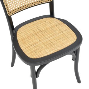 pak-263-000043-6 ΚΑΡΕΚΛΑ ZOZELE PAKOWORLD ΦΥΣΙΚΟ RATTAN PE-ΜΑΥΡΟ TOON WOOD 45X51X88ΕΚ
