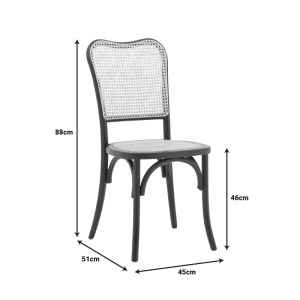 pak-263-000043-7 ΚΑΡΕΚΛΑ ZOZELE PAKOWORLD ΦΥΣΙΚΟ RATTAN PE-ΜΑΥΡΟ TOON WOOD 45X51X88ΕΚ
