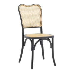 pak-263-000043 ΚΑΡΕΚΛΑ ZOZELE PAKOWORLD ΦΥΣΙΚΟ RATTAN PE-ΜΑΥΡΟ TOON WOOD 45X51X88ΕΚ