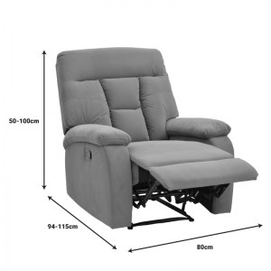 pak-269-000012-8 ΠΟΛΥΘΡΟΝΑ RELAX ΜΕ ΜΗΧΑΝΙΣΜΟ MASSAGE TERPSI PAKOWORLD ΓΚΡΙ ΒΕΛΟΥΔΟ 80X94X100ΕΚ