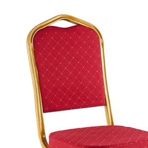 pak-270-000035-1 ΚΑΡΕΚΛΑ ΣΥΝΕΔΡΙΟΥ HILTON PAKOWORLD ΣΤΟΙΒΑΖΟΜΕΝΗ ΥΦΑΣΜΑ ΚΟΚΚΙΝΟ-ΜΕΤΑΛΛΟ ΧΡΥΣΟ 45X51X96ΕΚ