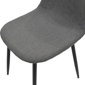 pak-270-000037-5 ΚΑΡΕΚΛΑ BELLA PAKOWORLD ΥΦΑΣΜΑ ΣΕ ΓΚΡΙ ΜΕ ΠΟΔΙ ΜΑΥΡΟ ΜΕΤΑΛΛΟ 43.5X52X89ΕΚ