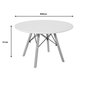 pak-271-000020-4 ΤΡΑΠΕΖΙ JULITA ΠΑΙΔΙΚΟ PAKOWORLD ΛΕΥΚΟ MDF ΚΑΙ ΞΥΛΟ ΟΞΙΑΣ ΣΕ ΦΥΣΙΚΗ ΑΠΟΧΡΩΣΗ Φ60X51ΕΚ