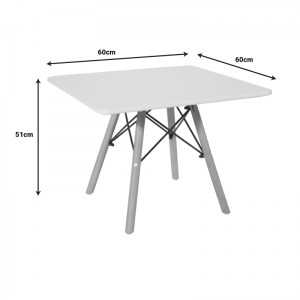 pak-271-000021-3 ΤΡΑΠΕΖΙ NATALI ΠΑΙΔΙΚΟ PAKOWORLD MDF ΛΕΥΚΟ ΚΑΙ ΞΥΛΟ ΟΞΙΑΣ ΣΕ ΦΥΣΙΚΗ ΑΠΟΧΡΩΣΗ 60X60X51ΕΚ