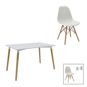 pak-271-000028 ΤΡΑΠΕΖΑΡΙΑ NATALI-JULITA ΣΕΤ 5ΤΕΜ PAKOWORLD MDF ΚΑΙ PP ΣΕ ΛΕΥΚΗ-ΦΥΣΙΚΗ ΑΠΟΧΡΩΣΗ 120X80X76ΕΚ