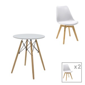 pak-271-000029 ΤΡΑΠΕΖΑΡΙΑ JULITA-GASTON ΣΕΤ 3ΤΕΜ PAKOWORLD MDF ΚΑΙ ΞΥΛΟ ΟΞΙΑΣ ΣΕ ΛΕΥΚΗ-ΦΥΣΙΚΗ ΑΠΟΧΡΩΣΗ Φ60X73ΕΚ