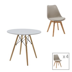 pak-271-000032 ΤΡΑΠΕΖΑΡΙΑ JULITA-GASTON ΣΕΤ 5ΤΕΜ PAKOWORLD MDF ΚΑΙ ΞΥΛΟ ΟΞΙΑΣ ΣΕ ΓΚΡΙ-ΛΕΥΚΗ-ΦΥΣΙΚΗ ΑΠΟΧΡΩΣΗ Φ80X73ΕΚ