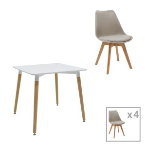 pak-271-000033 ΤΡΑΠΕΖΑΡΙΑ NATALI-GASTON ΣΕΤ 5ΤΕΜ PAKOWORLD MDF ΚΑΙ ΞΥΛΟ ΟΞΙΑΣ ΣΕ ΓΚΡΙ-ΛΕΥΚΗ-ΦΥΣΙΚΗ ΑΠΟΧΡΩΣΗ 80X80X76ΕΚ